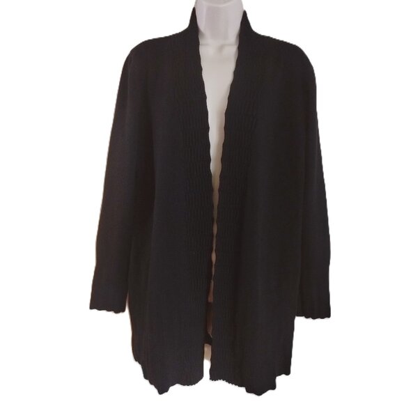 Sweaters - Vila Milano Open Front Cardigan Womens Medium Black Long Sleeve